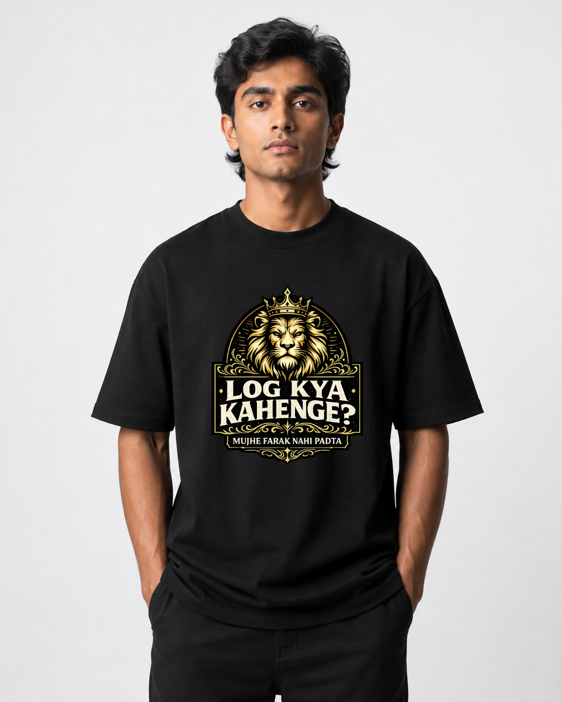 Log Kya Kahenge? Lion Standard Crew T-Shirt