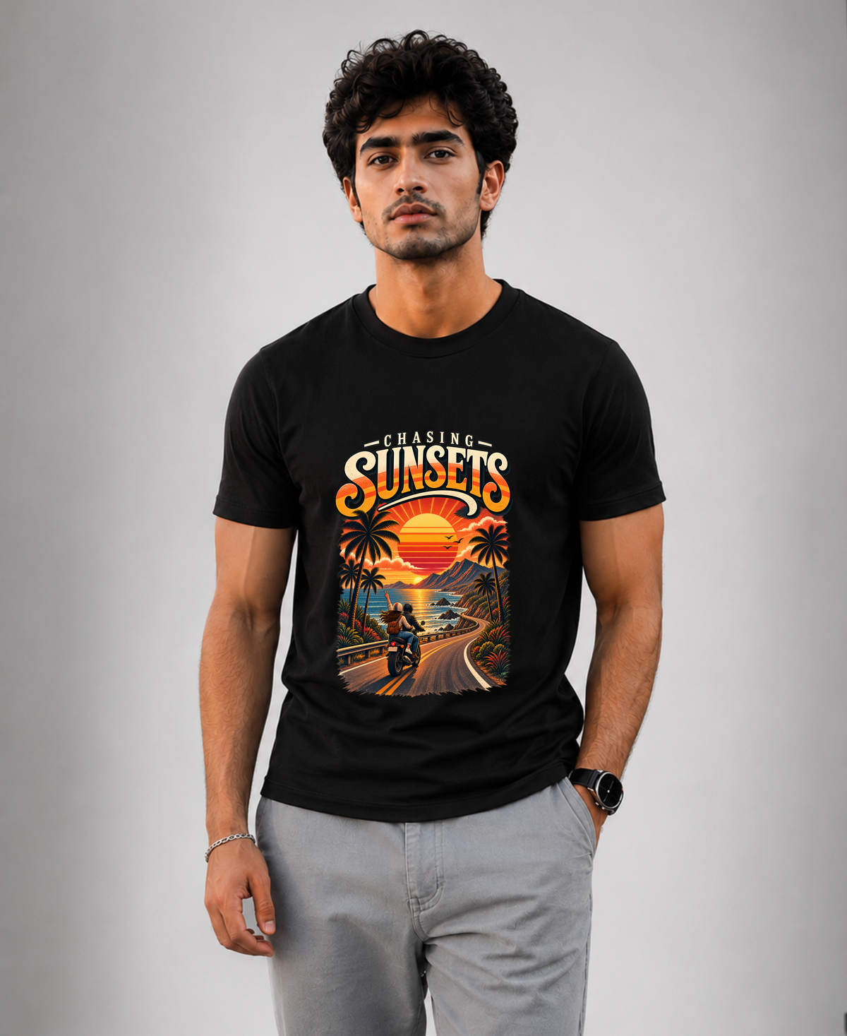 Chasing Sunsets Biker T-Shirt