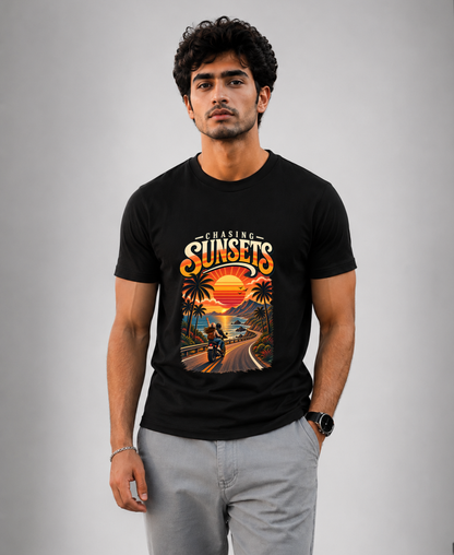 Chasing Sunsets Biker T-Shirt