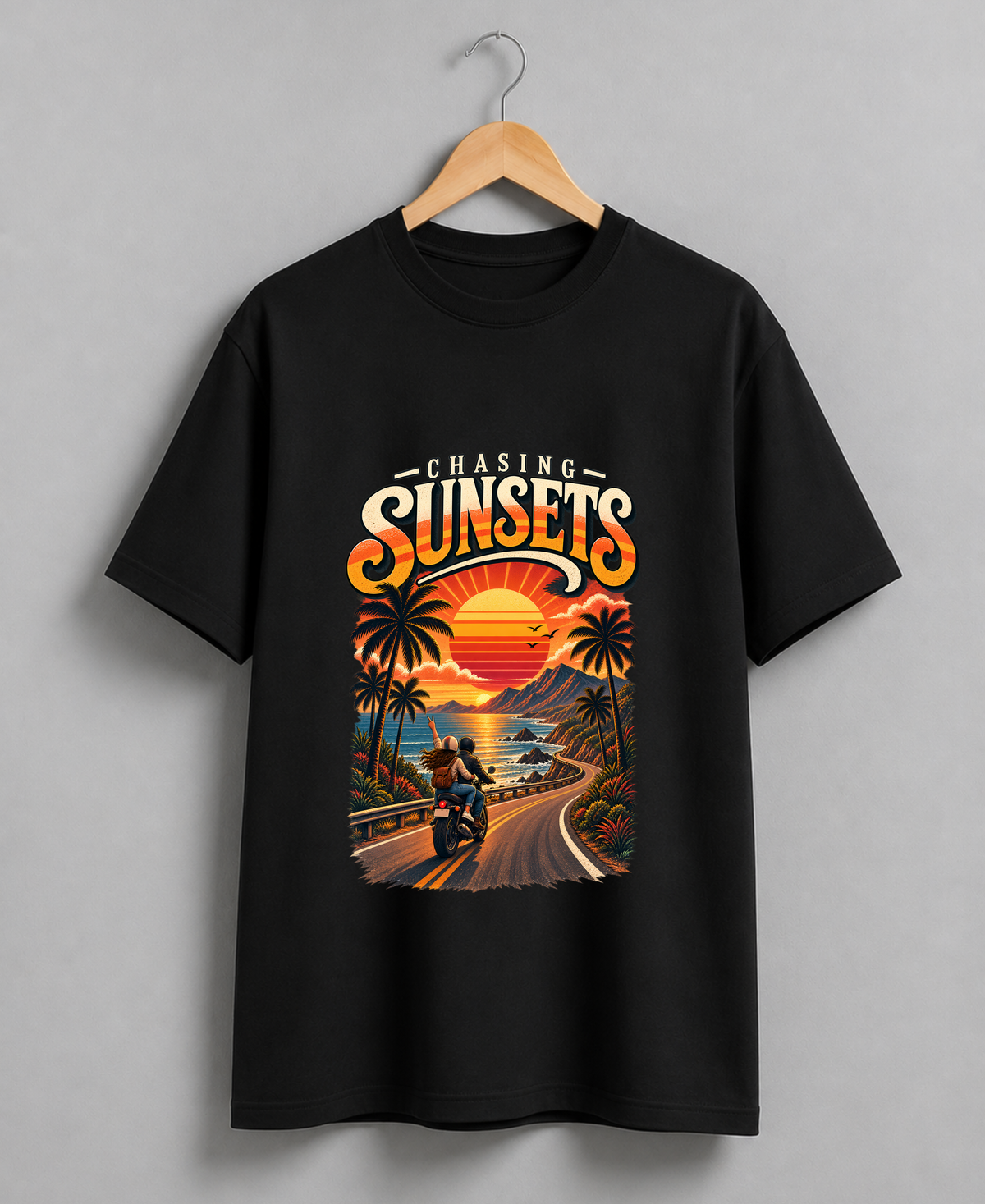 Chasing Sunsets Biker T-Shirt