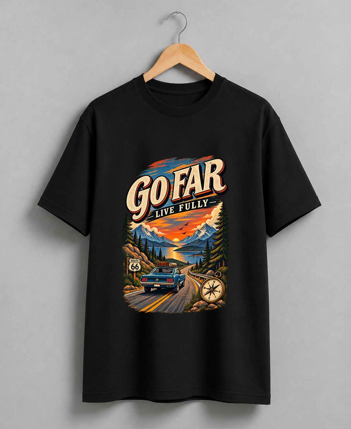 Go Far Live Fully Road Trip T-Shirt