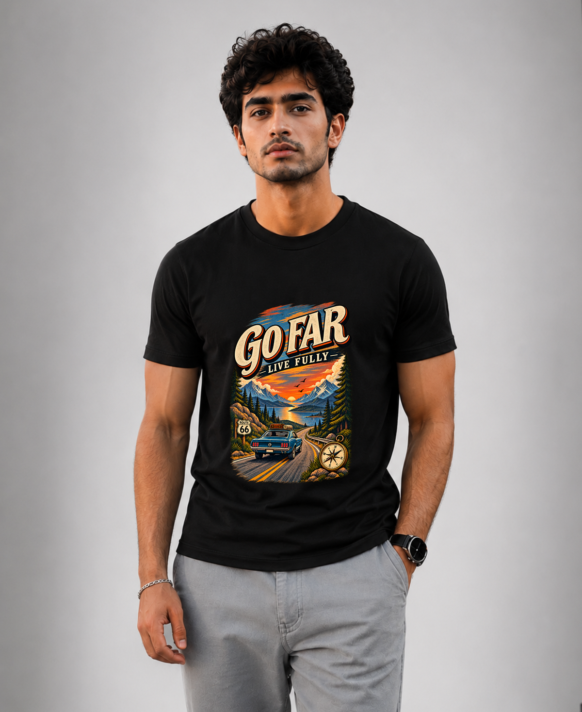 Go Far Live Fully Road Trip T-Shirt