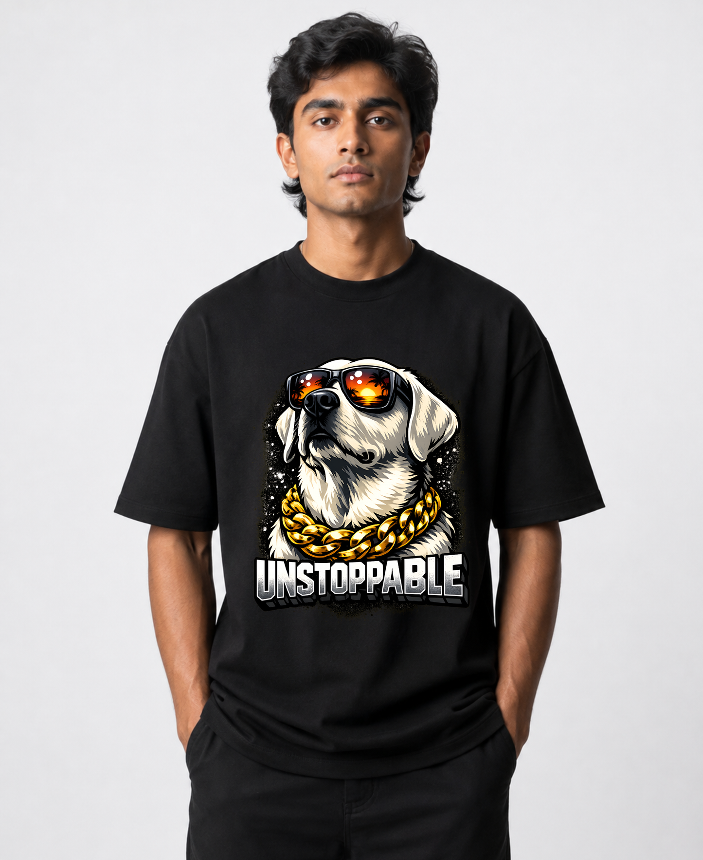Cool Labrador Dog Black T-Shirt